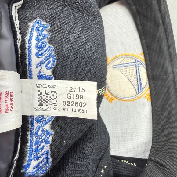 Mitchell & Ness Golden State Warriors Fitted Hat Black Wool NBA Cap 7 1/4 - Picture 9 of 9